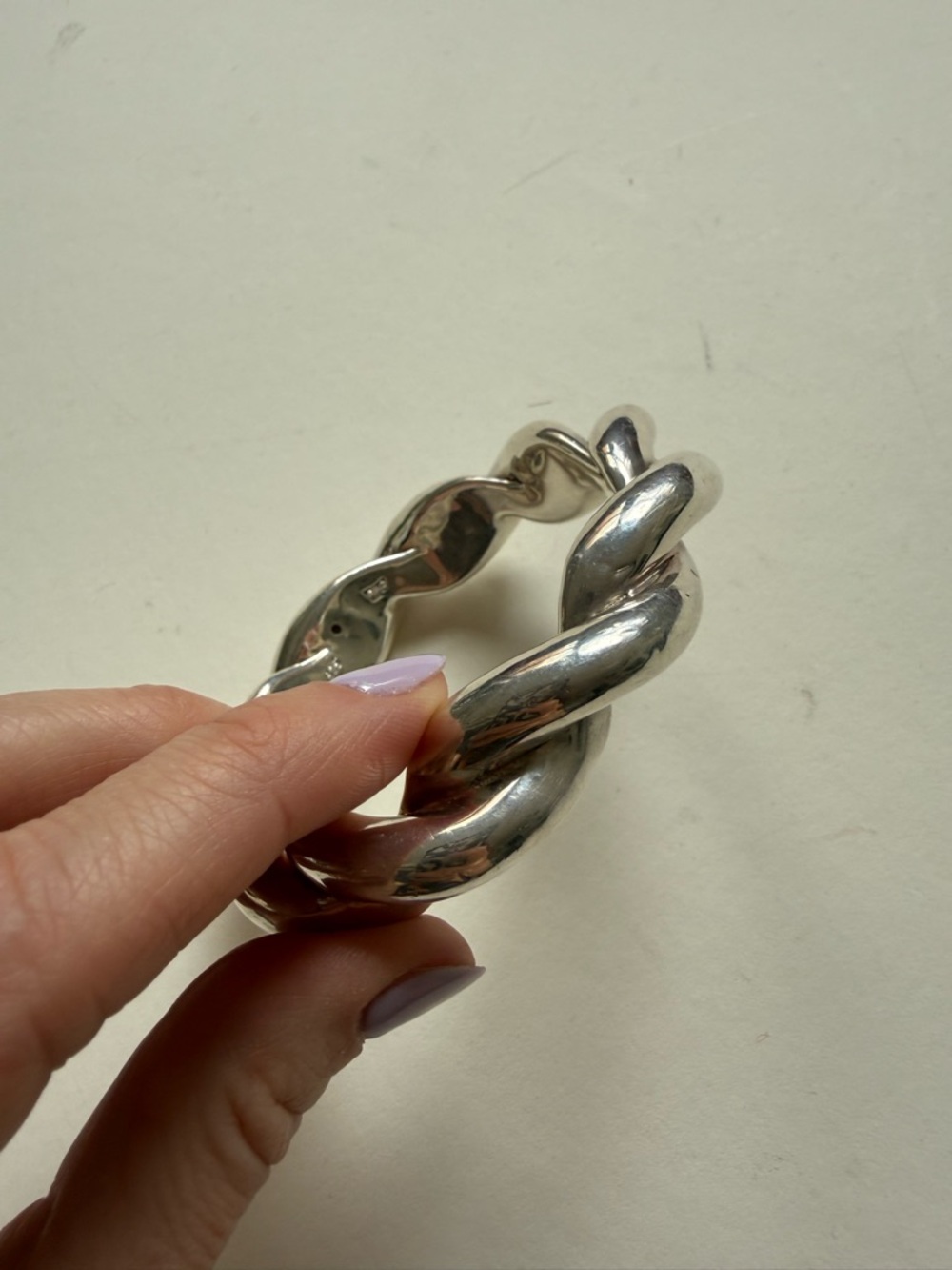 Sterling Silver 925 Twisted Rope Bangle Bracelet Large size - Picture 11 of 13